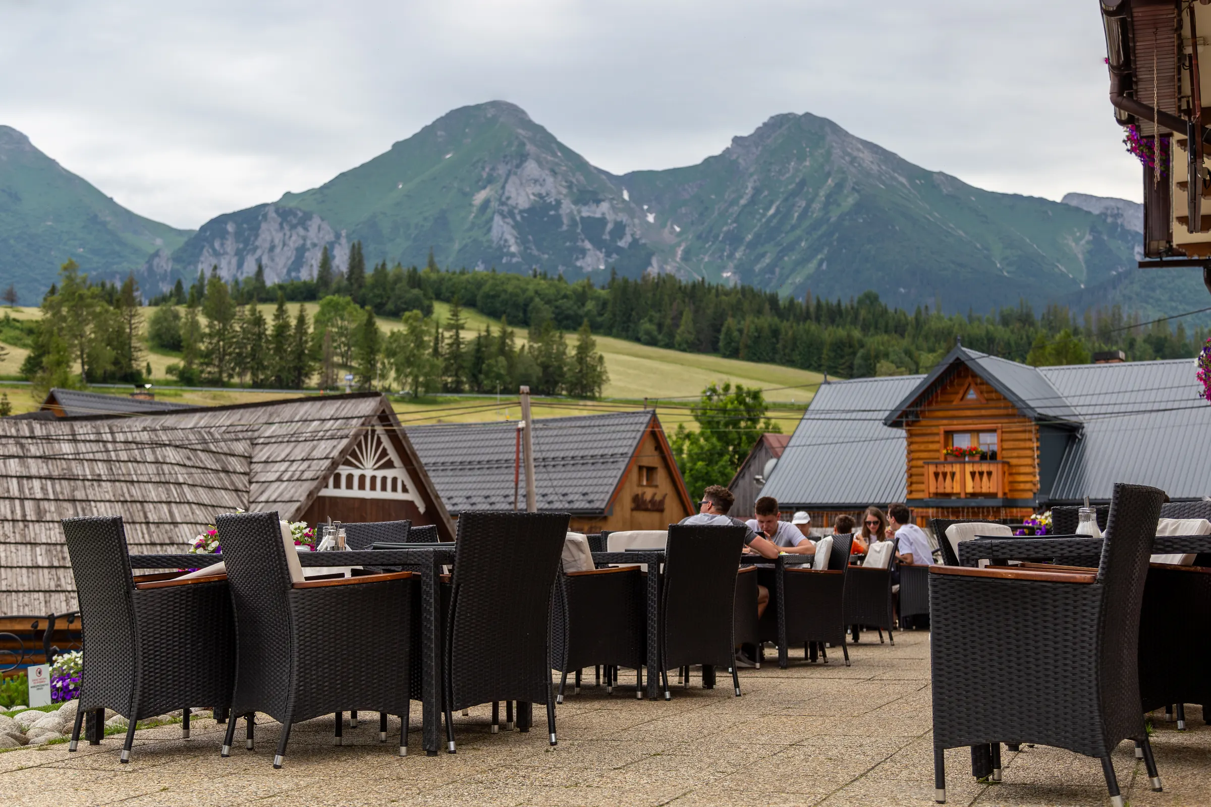 Belianske Tatry z terasy penziónu